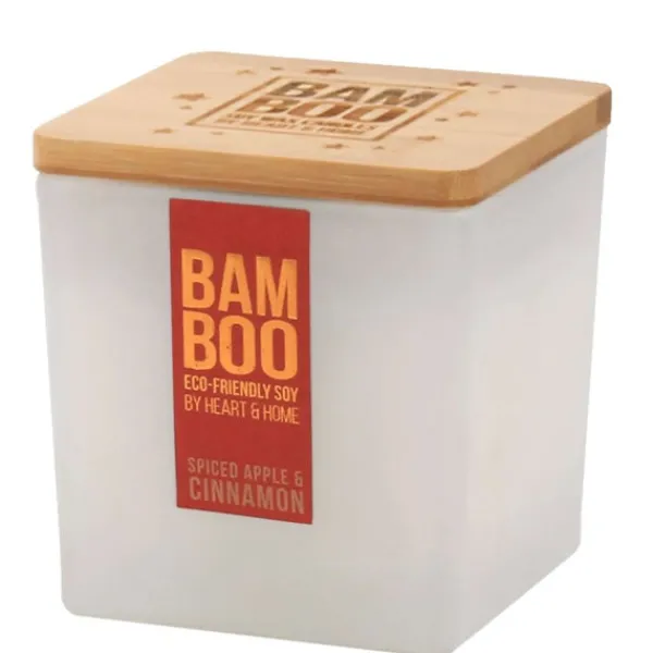 Large Jar Candle BAMBOO Spiced Apple & Cinnamon 210g Clearance