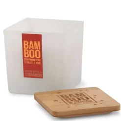 Large Jar Candle BAMBOO Spiced Apple & Cinnamon 210g Clearance