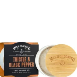Gifts & Sets Scottish Fine Soaps Men's Grooming Thistle & Black Pepper Shave Soap & Bowl Set 100g Outlet