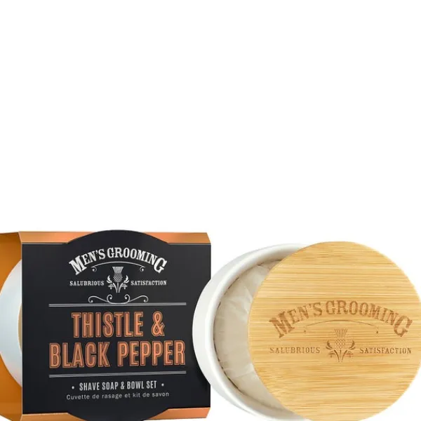 Gifts & Sets Scottish Fine Soaps Men's Grooming Thistle & Black Pepper Shave Soap & Bowl Set 100g Outlet
